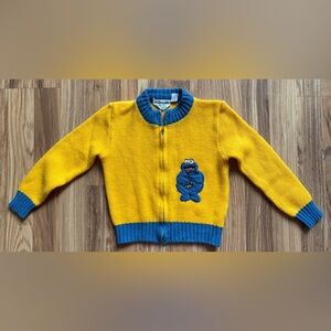 💙🍪 Super Vintage Cookie Monster Zip Sweater 🍪💙